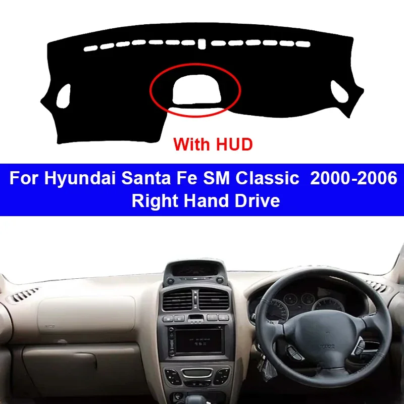 

Car Inner Dashboard Cover For Hyundai Santa Fe SM Classic 2000-2006 Auto Dash Mat Carpet Cape Sun shade Dashmat Pad Accessories