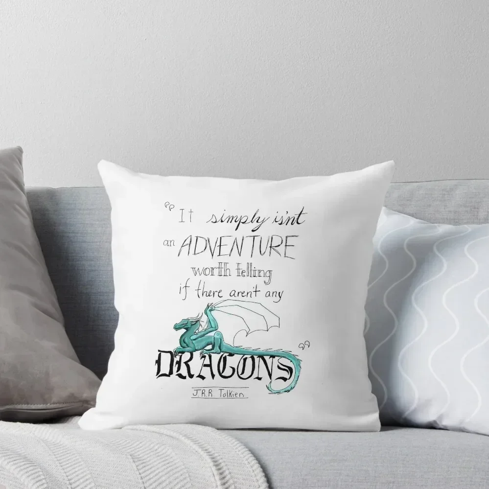 

J.R.R. Tolkien Dragon quote Throw Pillow pillow cover luxury Christmas s Covers Sofas Covers pillow