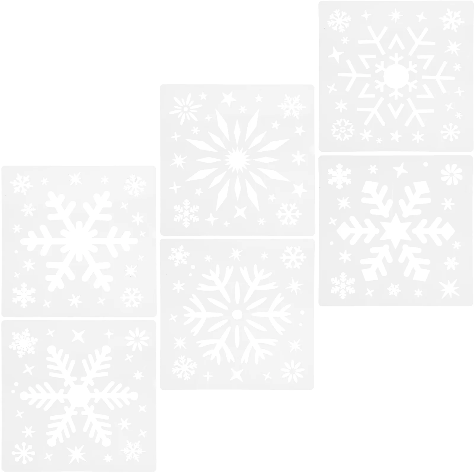 6 Pcs Christmas Template Decorative Wall Stencils Painting Crafts Templates Drawing Molds for Plastic DIY