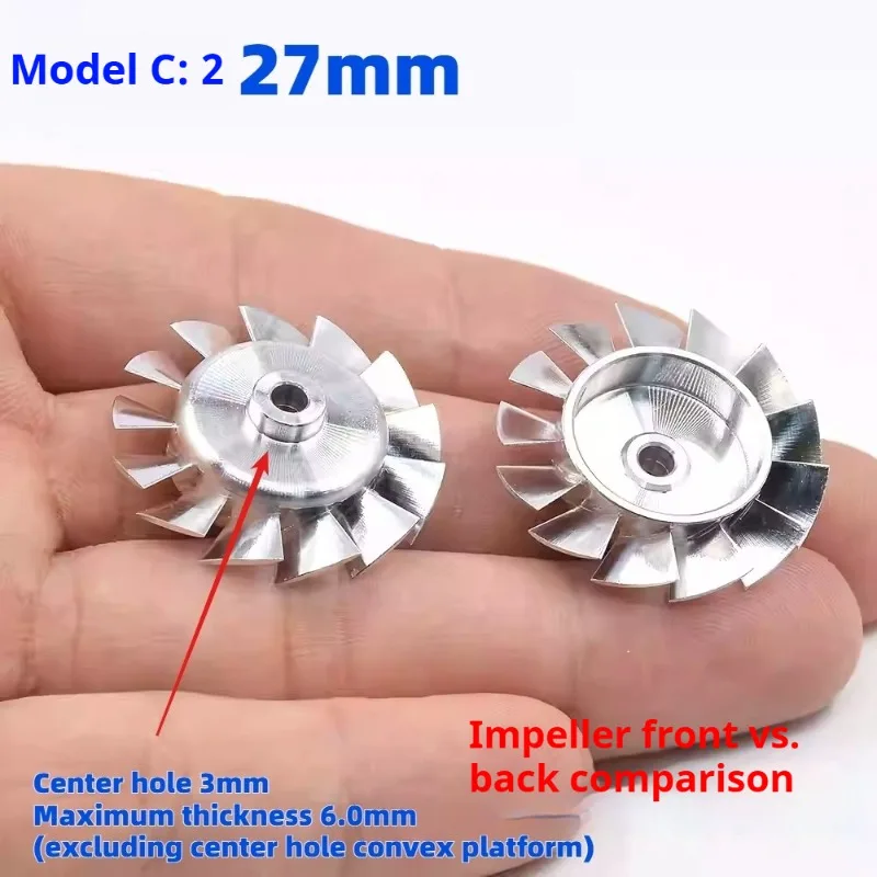 Turbine en aluminium CNC, diamètre 27mm 38mm, ouverture 4mm 3mm, ventilateur à grande vitesse et pales de ventilateur de conduit, pales de moteur de ventilateur violentes, 5 pièces