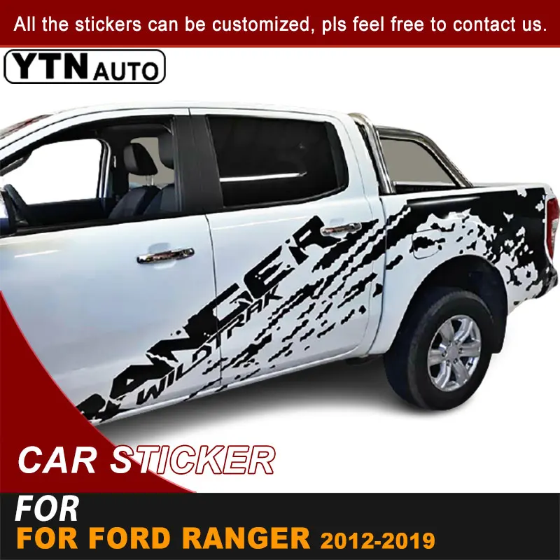 Wiltrack Mudslinger Side Body And Rear Trunk Car Sticker For Ford Ranger 2012-2014 2015 2016 2017 2018 2019 Graphic Vinyl Decals