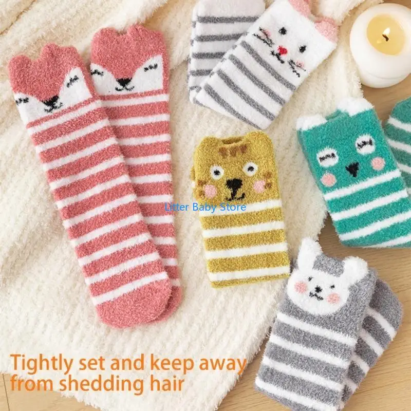 N80C Warm Over the Knee Socks for Baby Comfortable Thick Lining Winter Autumn Stockings for Toddler 0-3Years Old