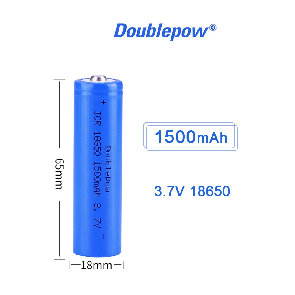 Doublepower 18650 3.7V 1500mAh rechargeable lithium battery, flashlight,  laser pointer, remote control, electronic toys