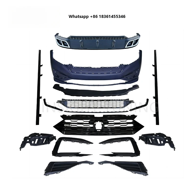 

For VW Jetta Upgrade to GLI Body Kit Top quality Top quality Pp Plastic Car Bumper Rear Diffuser Exhaust Pipe 2019 Bodykit