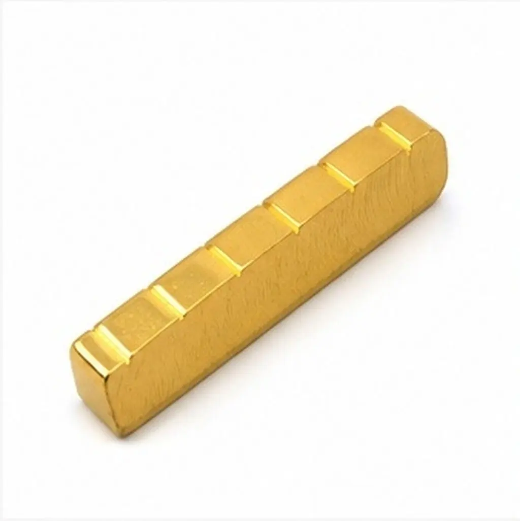 Brass Guitar Bridge Saddle Musical Accessory 43.2mm Copper Nut Replacement for Classical Folk Guitar Enhanced Clarity