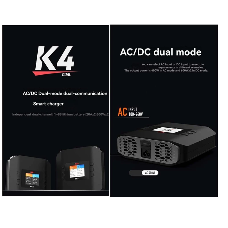 

ISDT K4 Dual Channel Lipo Battery Charger Ideal for RC Toys EU PLUGJAS