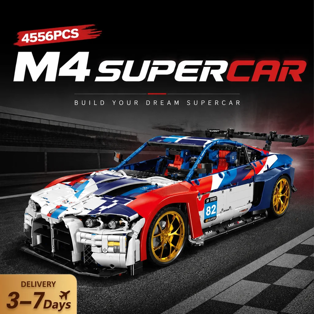 M4 Leistungsstarker Supersportwagen Baukasten MOC JD040 ﻿ Technisches High-Tech-Sportrennwagen-Modell Bausteine Sammelbares Kreatives Spielzeug Erwachsenengeschenke 4556 Teile
