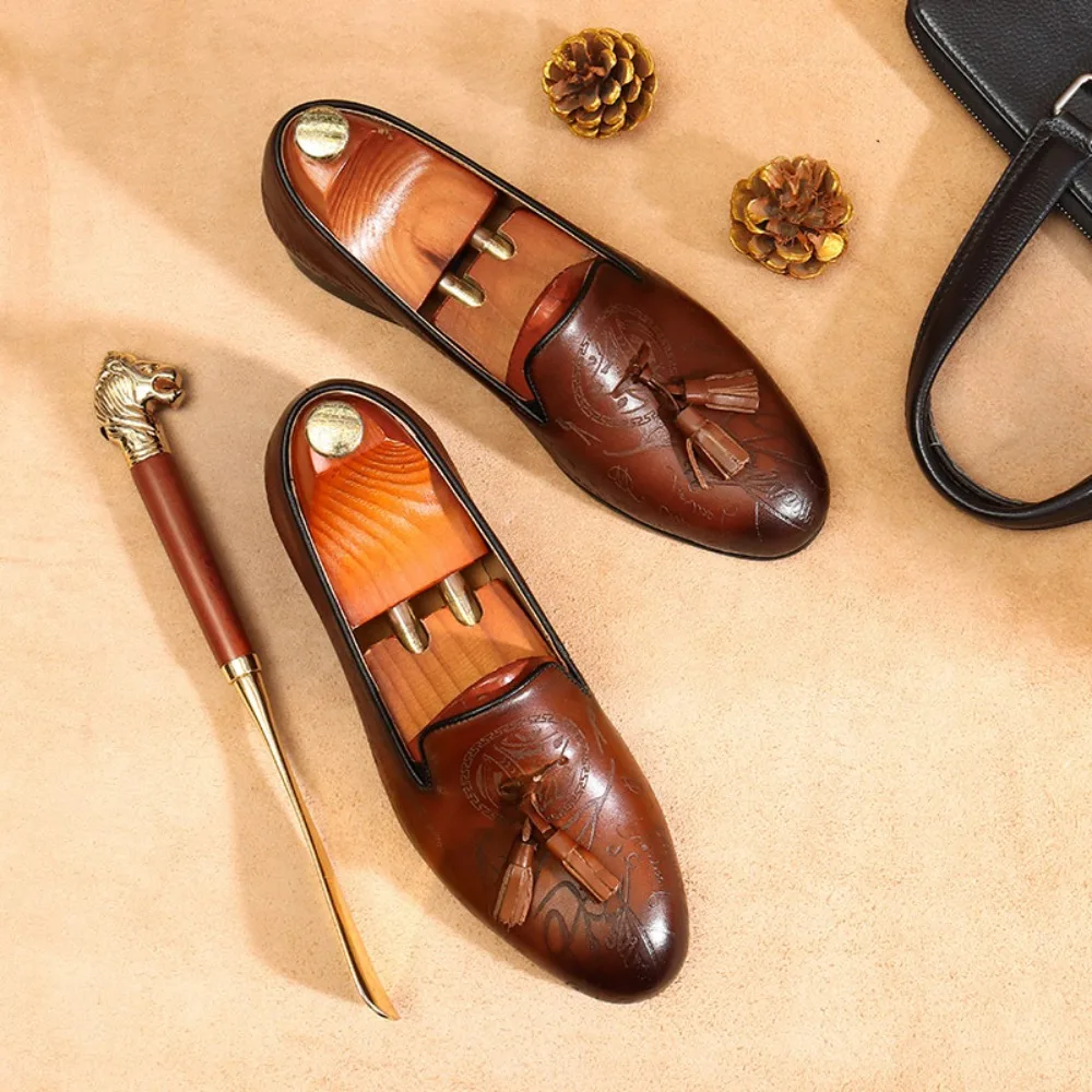

Мужская обувь из воловьей кожи первого слоя, мужское платье с бахромой, классические высококачественные универсальные кожаные туфли, кожаные деловые туфли в стиле ретро