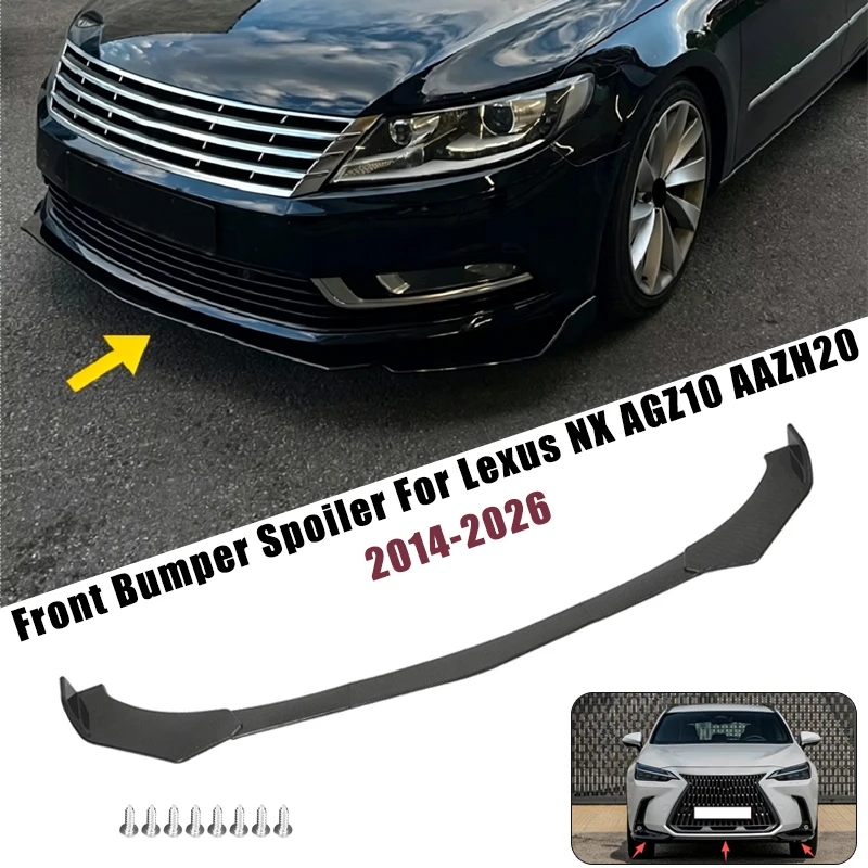 Sport Front Bumper Splitter Spoiler Lip For Lexus NX AGZ10 AAZH20 14-26 5Pcs Adjustable Sectional Car Exterior Tuning Body Kit