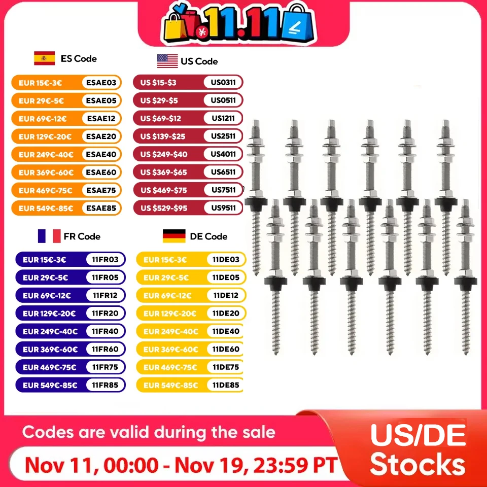 

12/10/6 комплектов болтов для подвесного кронштейна из нержавеющей стали 304, используемых для фотоэлектрических аксессуаров для солнечных панелей
