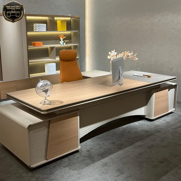 

Desk boss table simple modern light luxury high-end designer president's desk chairperson's office