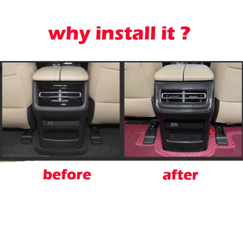 For Changan UNIK UNI-K Accessories Stainless 2021 -2024 Car Rear Armrest Air Conditioning Vent Trims Anti Kick Sticker Cover