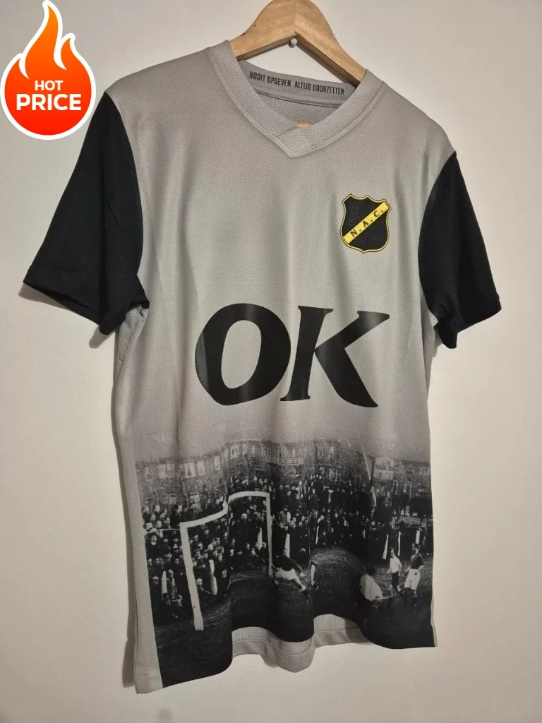 

25 Dutch Men's and Women's Football Shirts NAC Breda Ok Short-sleeved Teen Men's T-shirt Round Neck Loose Breathable Training