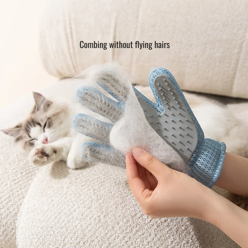 Cat petting gloves silicone massage comb to remove floating hair depilatory brush pet supplies hair removal brush for bathing