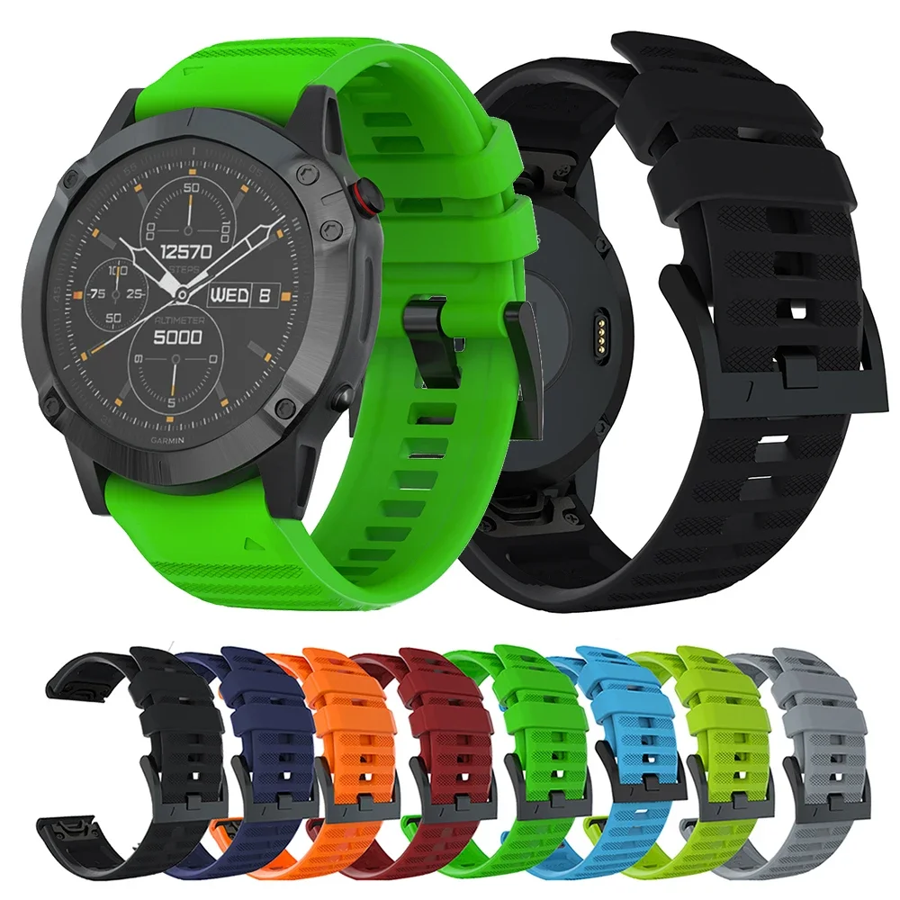 22 mm 26 mm Quick Fit Silikonarmband für Garmin Fenix 8/7/7X/6/6X Pro/5/5X Plus Ersatz-Uhrenarmband für Garmin EPIX/Enduro 3