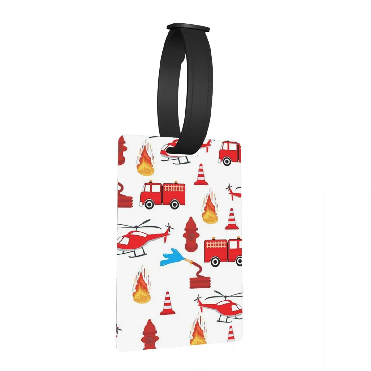 

Red Transport Fire Truck Engine Brigade Luggage Tags Suitcase Accessories Travel Baggage Boarding Tag Label Holder ID Name