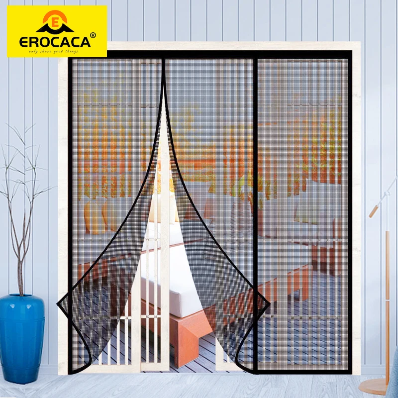 EROCACA Magnetic Door Screen Mosquito Net Curtain Fly Insect Automatic Closing Invisible Mesh For Kitchen indoor living room