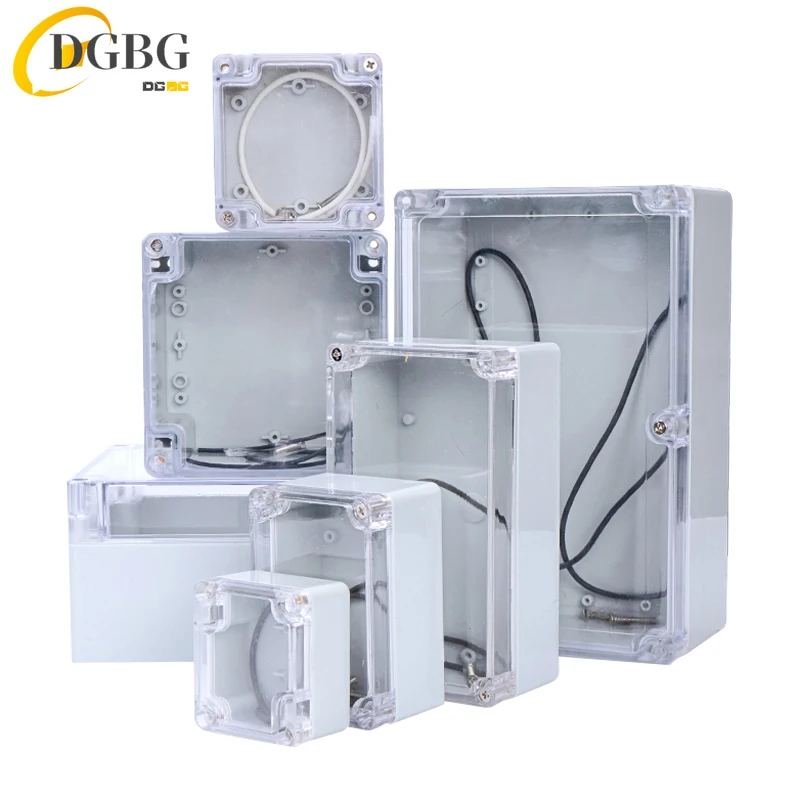 

Outside Transparent Cover Plastic Waterproof Box ABS Monitoring Outdoor Junction Box Rainproof Sealed Switch Case Project Box