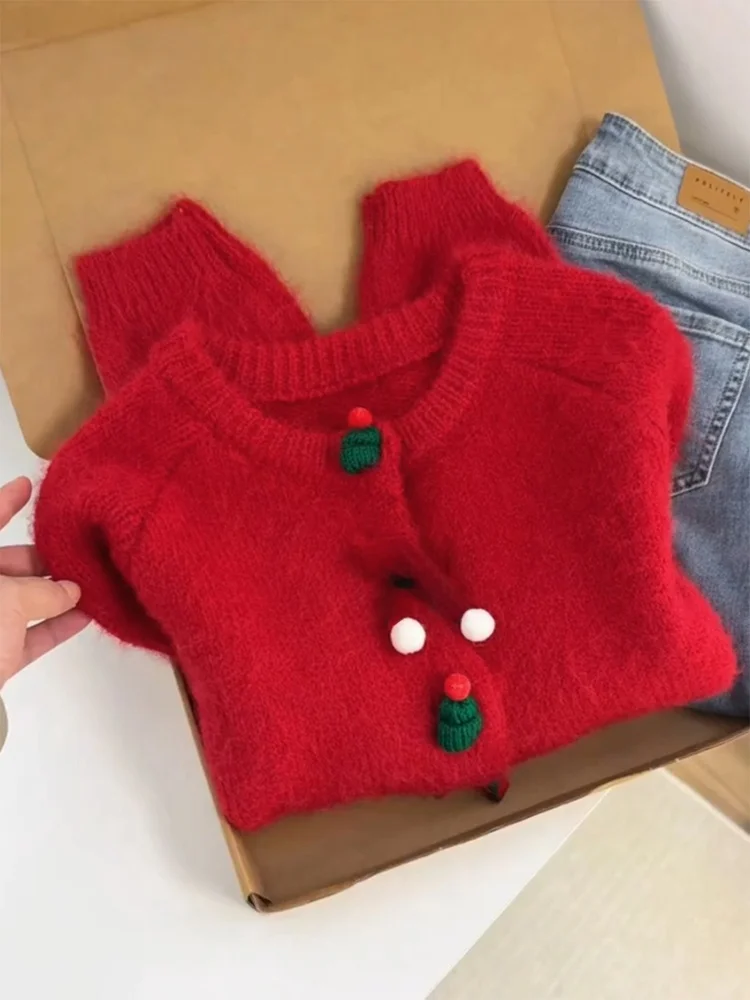 

Мягкий вязаный кардиган Cisas Sle с бантом, универсальный омолаживающий топ для женщин, зимний трикотаж