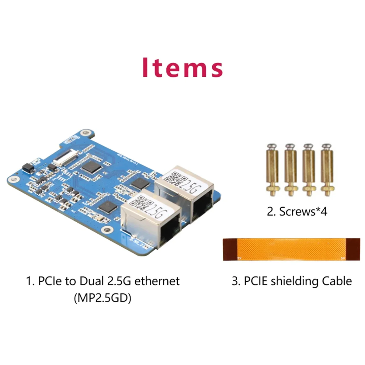 MP2.5GD para Rasbperry Pi 5 PCIE a Dual 2,5G Ethernet HAT RTL8125 Placa de expansión compatible con sistema operativo RPi y