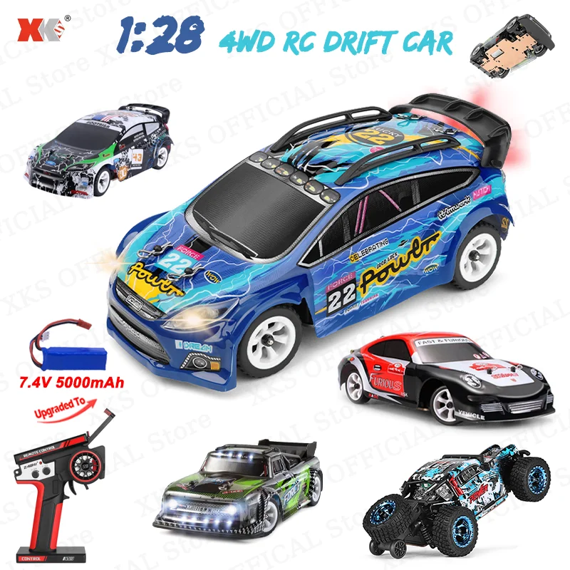 Wltoys XKS 284161 284010 284131 K969 K989 1/28 RC samochód 2.4G 4x4 zdalnie sterowany Off Road 30 Km/H LED RC Drift zabawka samochód Gfit dla chłopca