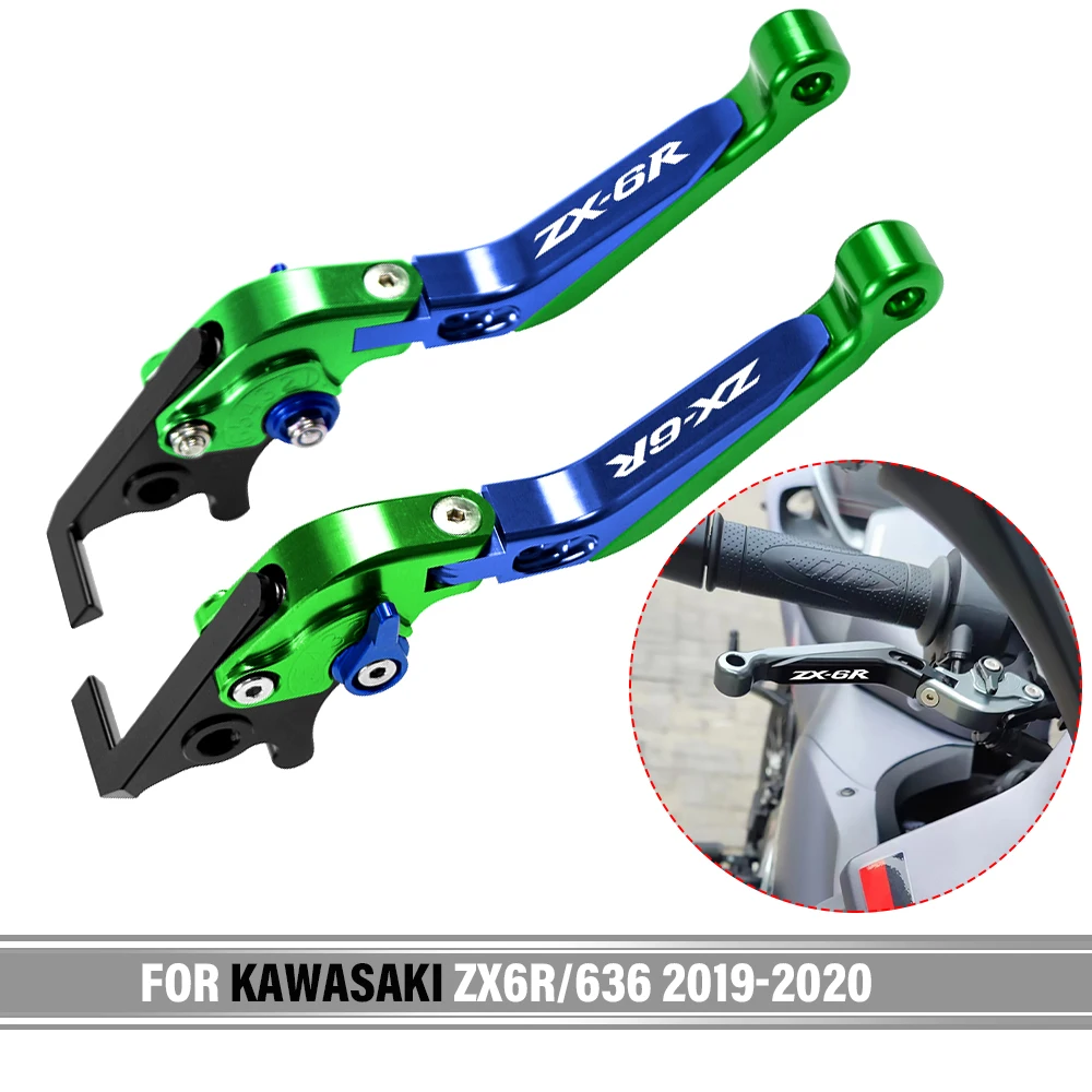 

For Kawasaki ZX6R/636 2019-2020 ZX636R / ZX6RR 2000-2004 2003 2002 Motorcycle Brake Clutch Levers Handlebar Hand Grips ends