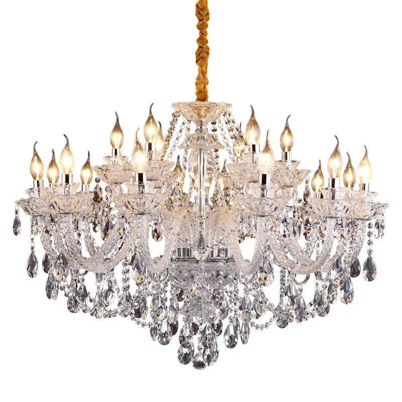 

European crystal lamp modern simple atmosphere French cream wind crystal chandelier living room main lamp dining room bedroom la
