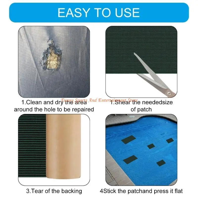 

C4DE Ремонт чехлов для бассейна 8X40 дюймов 8X80 дюймов Самоклеящиеся чехлы для бассейна Ремонтные патчи Устойчивые к разрыву и