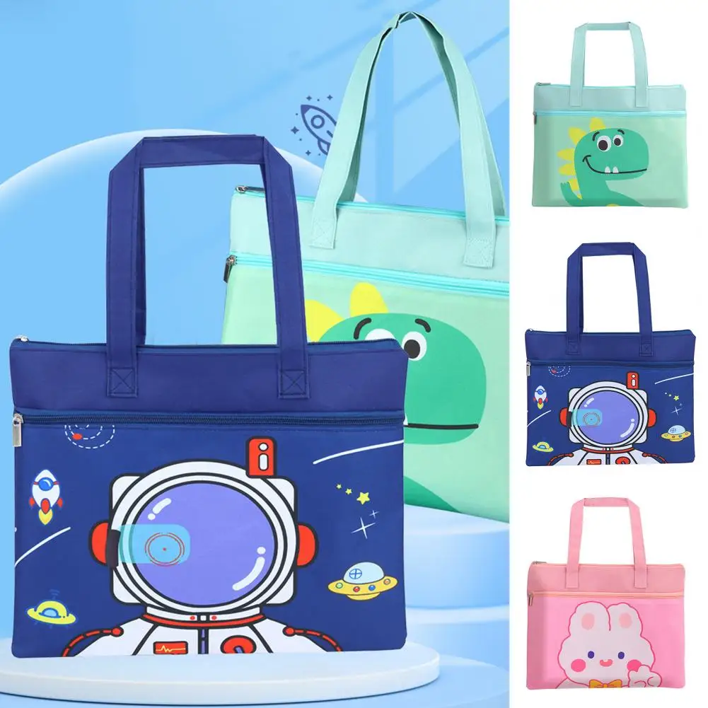 Kawaii Мультфильм двойная молния сумка для файлов Большая водонепроницаемая ткань Оксфорд вместительная сумка-Органайзер подарки симпатичная Портативная сумка для хранения учебников