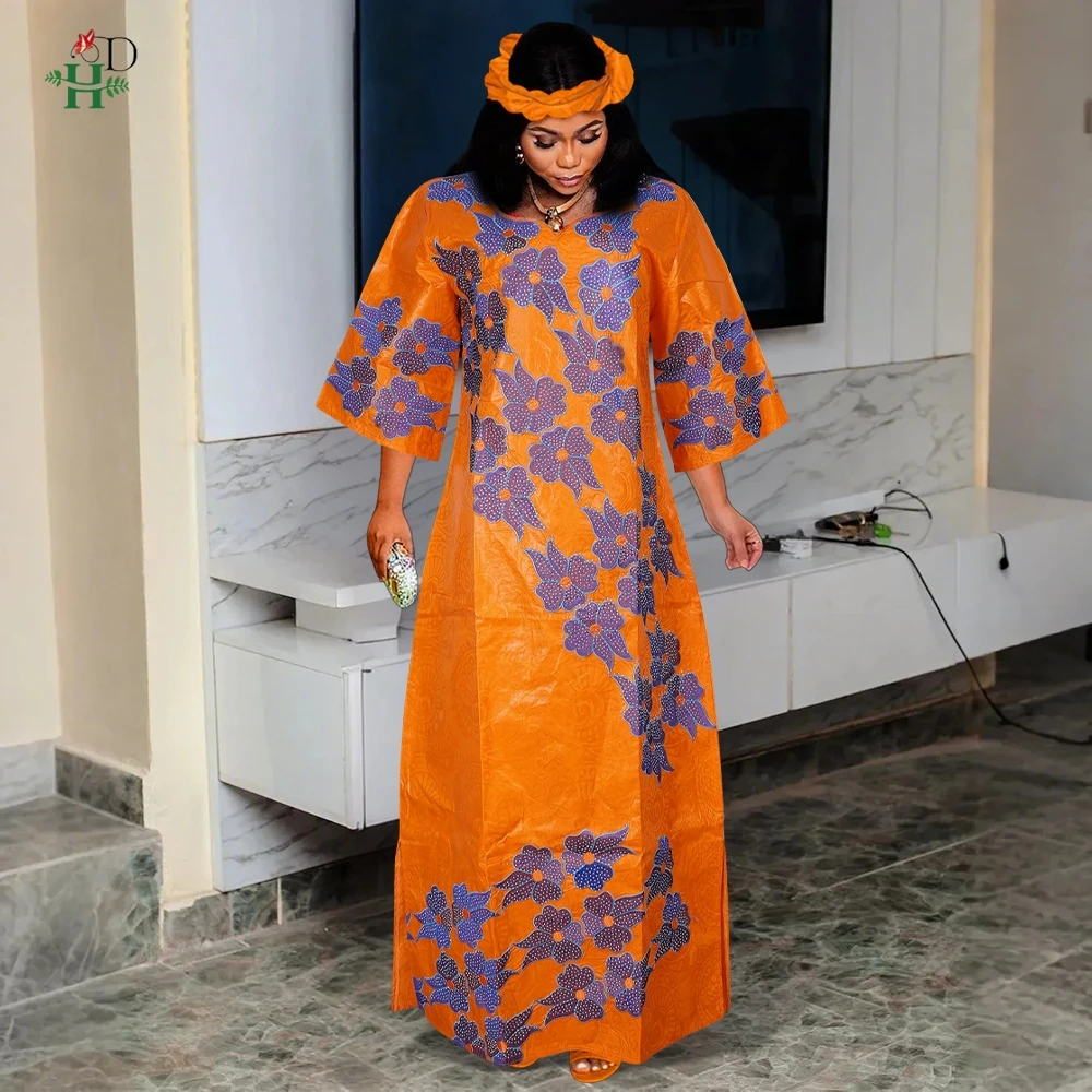 アフリカの服女性の伝統的なドレス刺繍バザンウェディングパーティードレスアンカラ Bubu ローブ Trads 着用 Djellaba 服