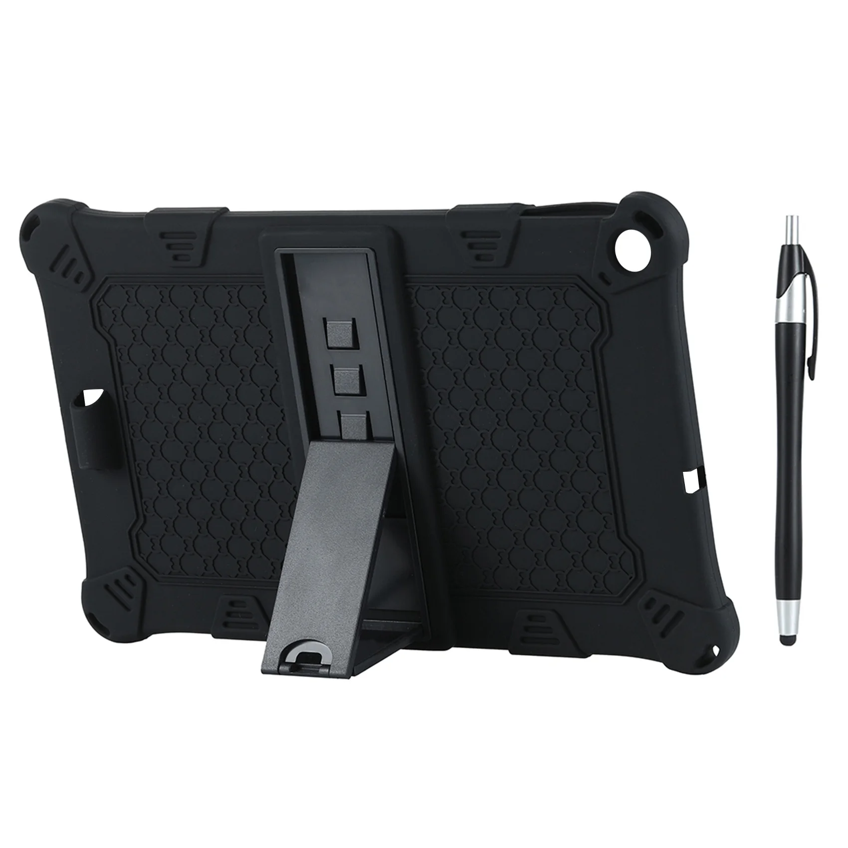 Tablet Case for ALLDOIPlay20/IPlay20 PRO 10.1 Inch Tablet Silicone Case with Tablet Stand and Pen(Black)