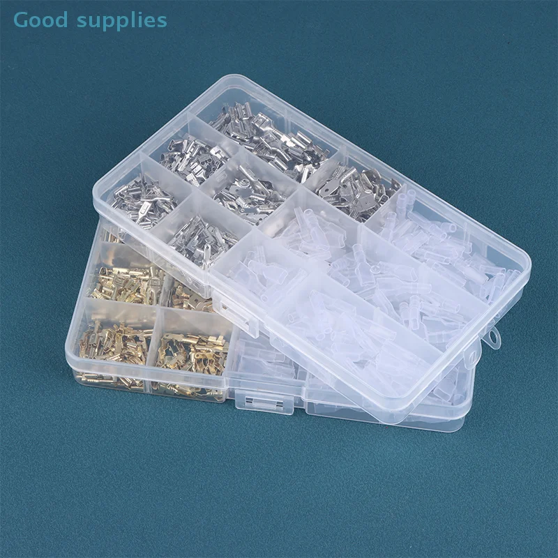 Kit Komprehensif 120/270/315 Buah, Terminal Crimp Sekop Pria & Wanita 2.8/4.8/6.3Mm, Konektor Listrik Kawat