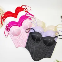 Corsé Push Up Irregular Sexy para mujer, sujetador corpiño francés para mujer, Top corto Sexy para fiesta y Club nocturno, camiseta sin mangas, corsé para mujer