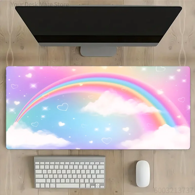 

XXL Rainbow Gaming Mouse Pad thick mouse pad non-slip desk mat Work Entertainment Home office gift desk accessories