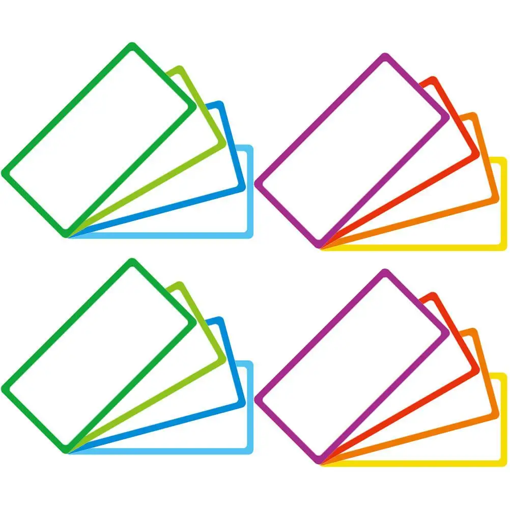 

16 Pcs Magnetic Name Tags PET Material Erasable 8x4cm Multi Color Dry Erase Labels Stickers Refrigerator File Shelves Metal