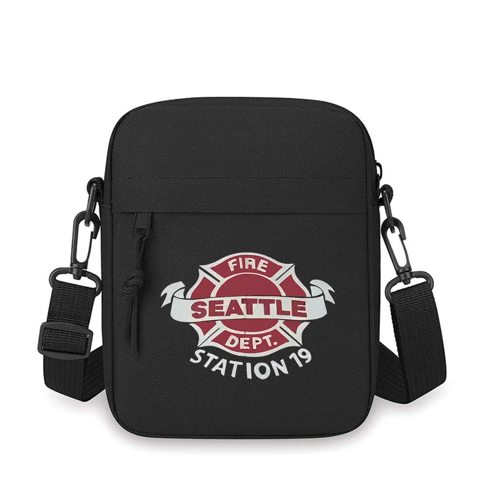 

Fire Department Seattle Station 19 badge Men Crossbody Bag Single Shoulder Women Cartoon Anime Film Printing Design Unisex