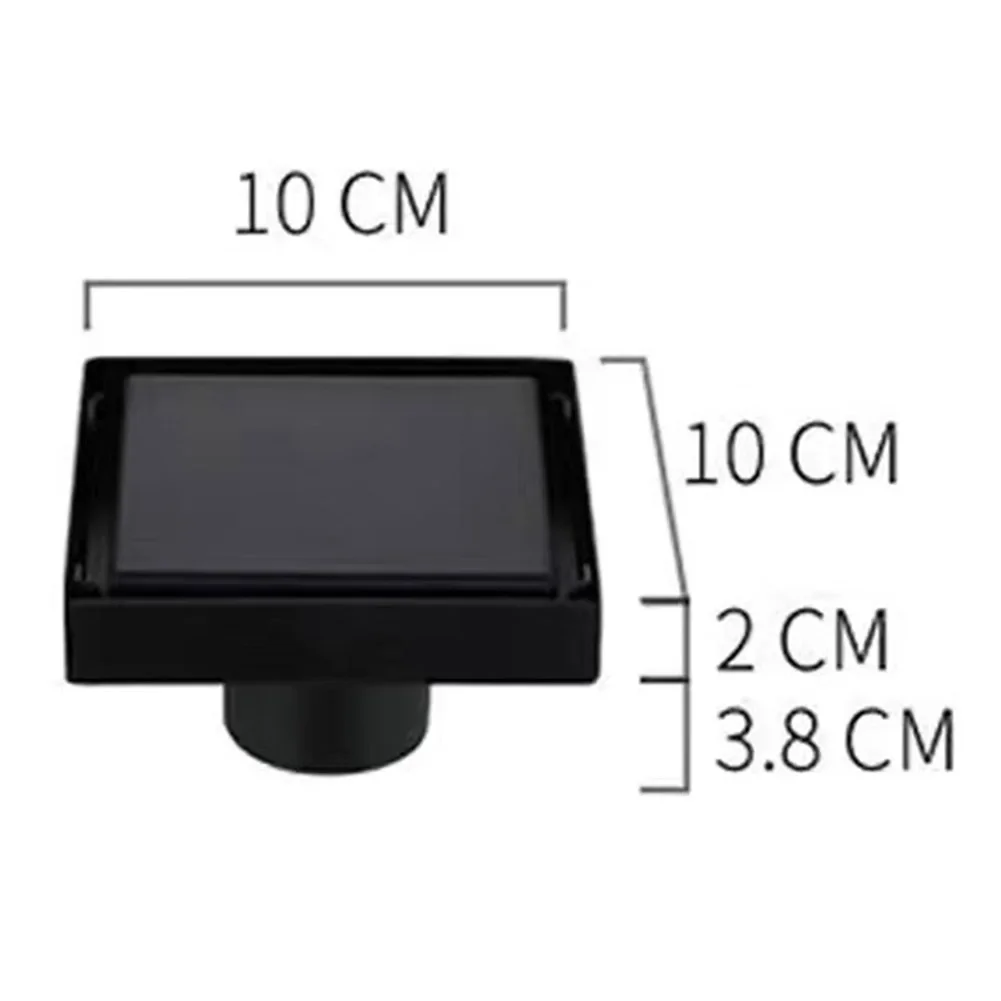 Scarico a pavimento in acciaio inossidabile Scarico a pavimento Bagno Hotel 10 * 10 cm Dimensioni compatte Drenaggio efficiente Design innovativo