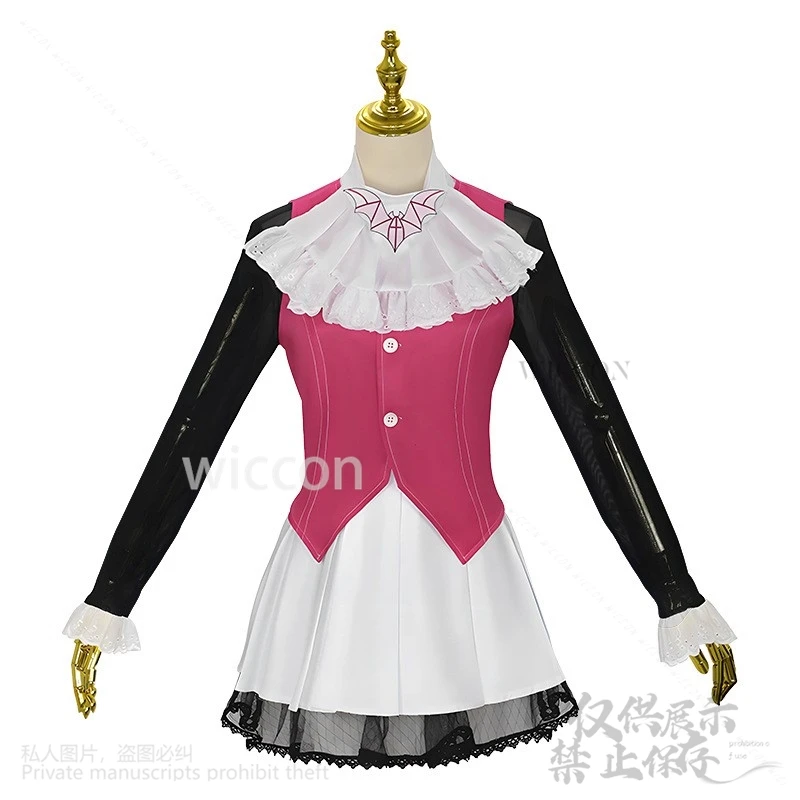 Anime Film Monster Cosplay Draculaura Kostuum Hoog Meisje JK School Jurk Roze Lolita Pruiken Vampiree Halloween Kerst Rollenspel