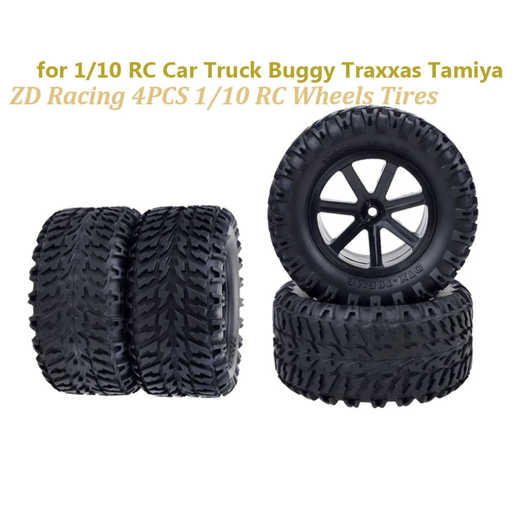 ZD Racing  1/10 RC 112mm Wheel Tires Rubber Tyre 12mm Hub Hex for 1:10 RC Car Short Course Monster Truck Truggy