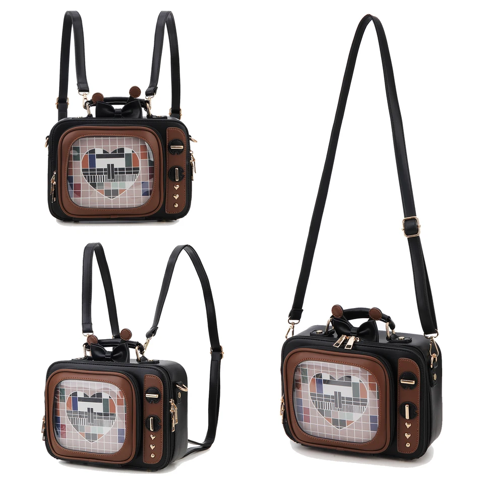 2277 TV Shape Ita Bag Retro Television Shoulder Bag Design Ita Backpack Novelty Tv Shape Ita Bag Retro Television Women Shoulder Bag  main image 4