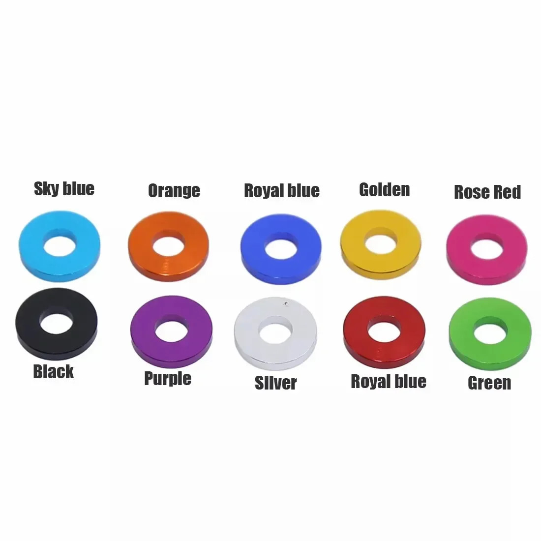 Yiqianyuan 5Pcs~20pcs M3 X 6mm Aluminium Anodised Metric Colourful Flat Washers Spacer Gasket Thikness 0.25/0.5/1/1.5/2/2.5/3mm