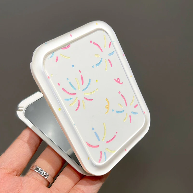 Fireworks Portable Folding Makeup Mirror Portable Pocket Mirror Women Rectangle Cosmetic Make Up Mirror For Tools Vanity