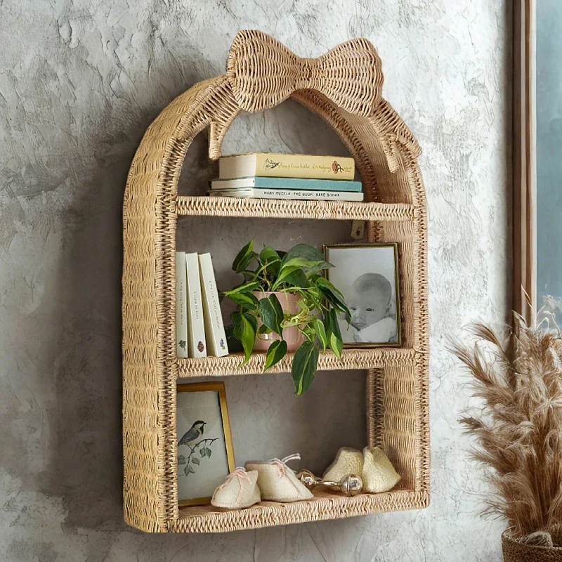 Creative Butterfly Wall Storage Shelf Rustic Floating Bookshelf Home Decor Organizer for Living Room Wall Decorative Rack