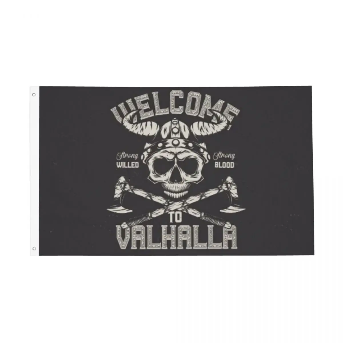 Welcome To Valhalla Viking Flag Decor 3x5FT Vintage Easy To Hang Vibrant Colors Flowy