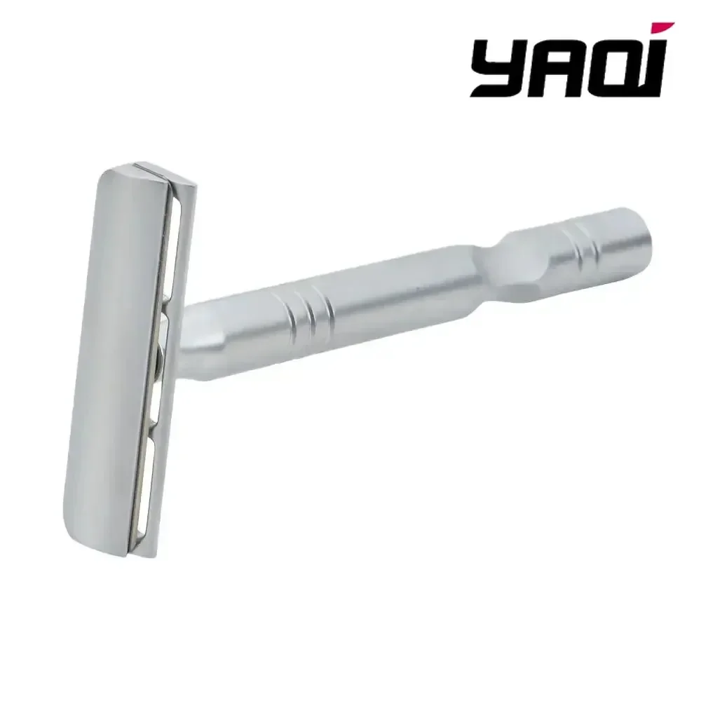 YAQI Beard Shaver Matte Chrome Color AC Blade Excalibur Single-edged Mens Shaving Safety Razor Collectibles Razor