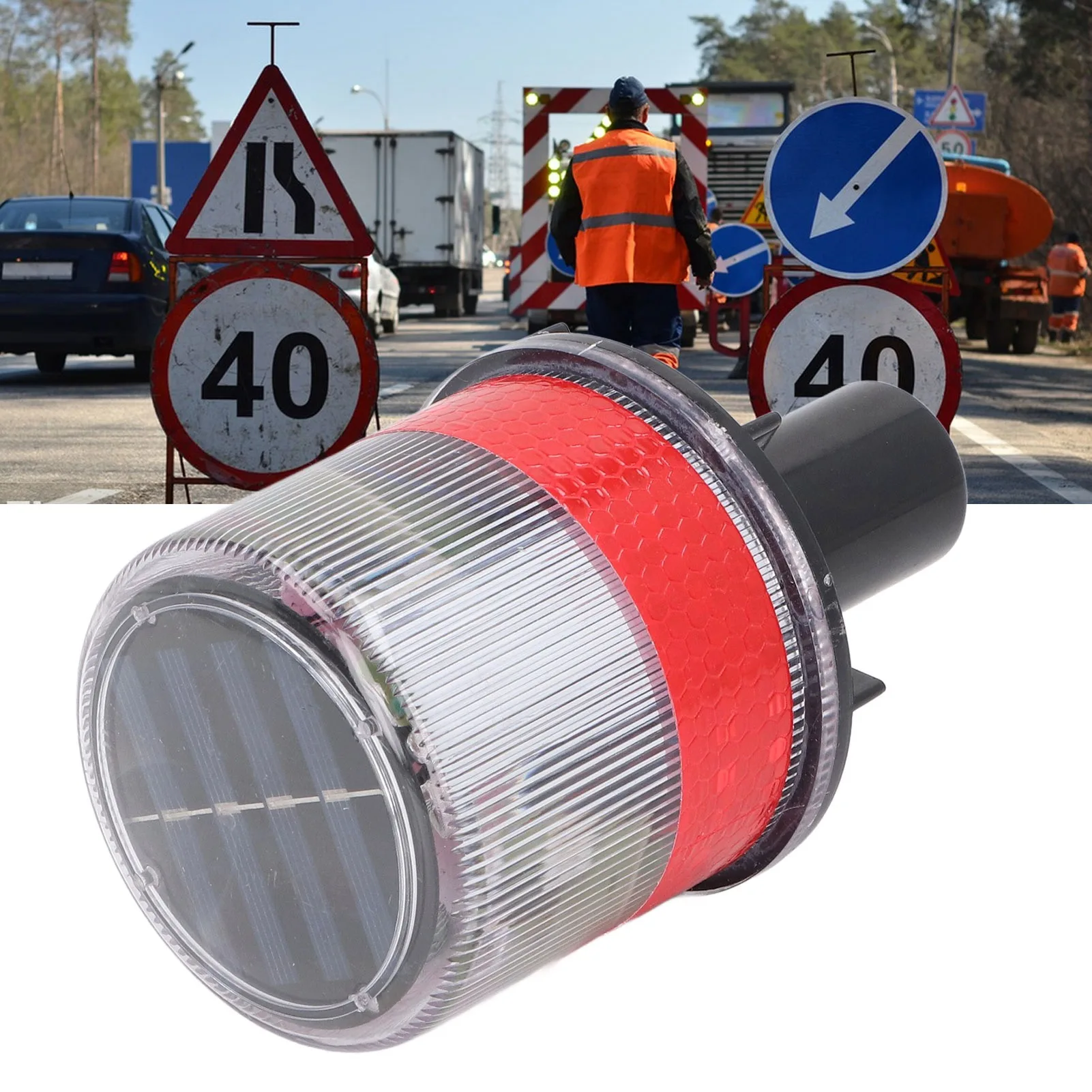 Safety Strobe Solar Powered LED Strobe PC Shell Reflective Waterproof  Beacon Warning Light Safety Strobe Solar Strobe