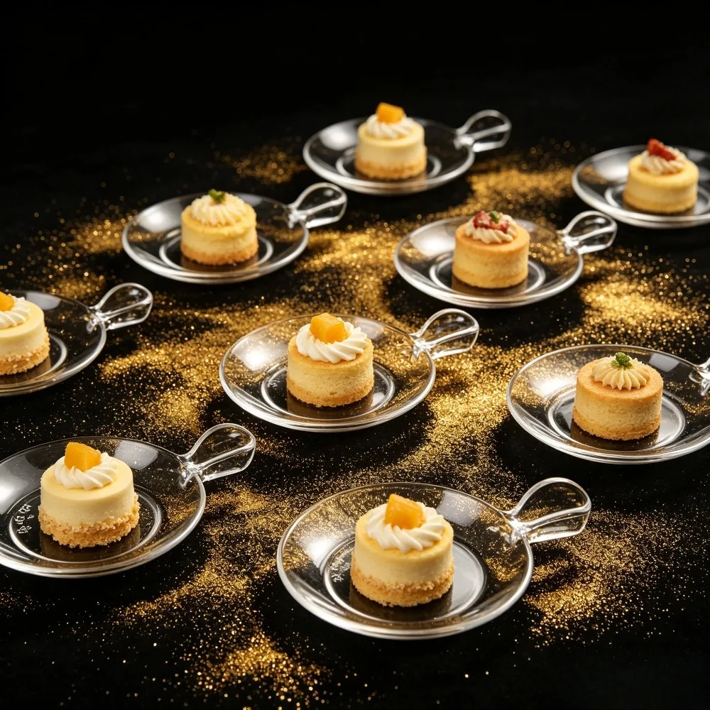 50PCS Transparent Disposable Fishtail Dessert Plate Thickened Crush-resistant Sushi Dish Plastic Hard Party Appetizers Plate