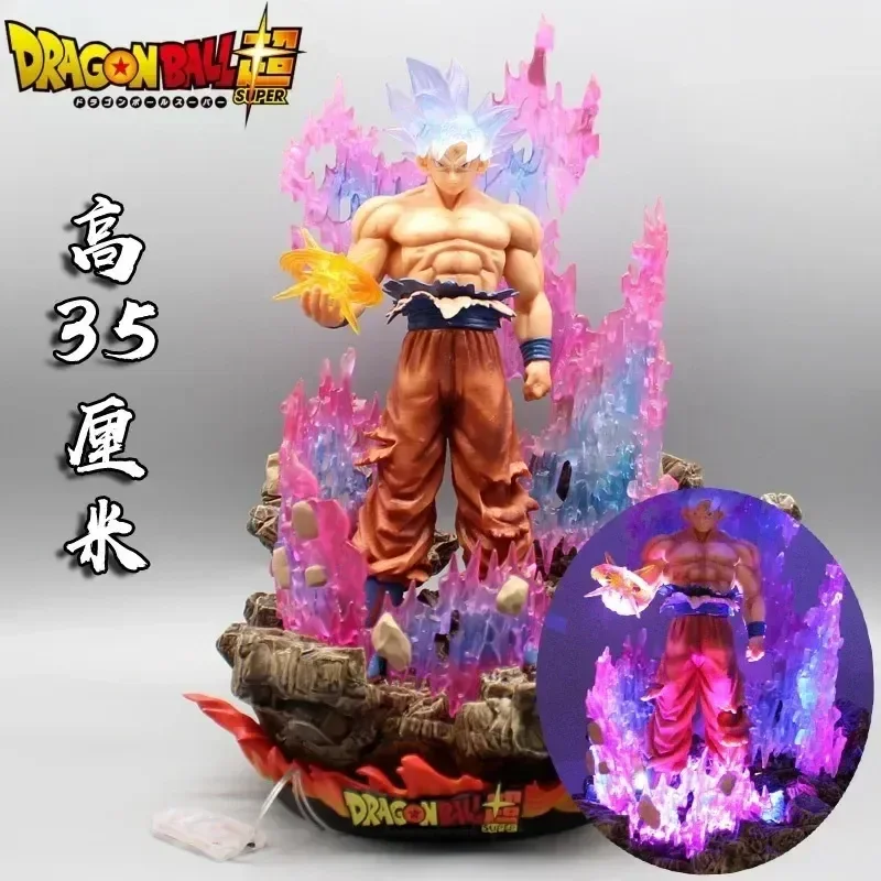 

Dragon Ball Anime Figure Ultra Instinct Awaken Goku 35cm Gk Large Action Figures Led Light Collectible Model Toy Decoration Gift