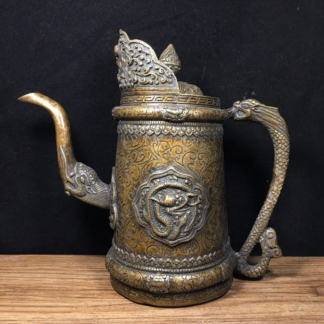 Retro Creative dragon pattern Teapot Ornament Decoration Tea Pet Figurines Desk Decor Accessories