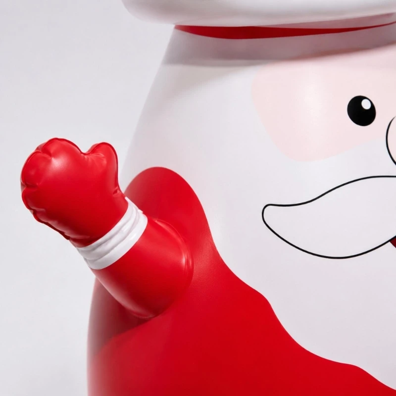 Inflatable Santa Wobble Toy That Rocks Back After Each Push, with Horn-Shaped Toss Catchers and PVC Construction for Family 15UB